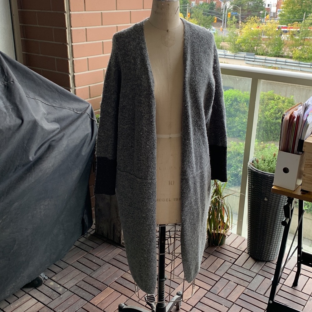 Cynthia Rowley two tone grey cardigan